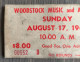 Rarissime Ticket Vintage 17/08/1969 Festival De WOODSTOCK  Music And Art Fair Concert Original N° 00652 D - Konzertkarten