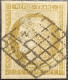 FRANCE Y&T N°1. Cérès 10c Bistre-jaune. Oblitéré Grille Noir. - 1849-1850 Ceres