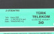 Turkey:Used Phonecard, Türk Telekom, 30 Units, Telephone, 2000 - Türkei