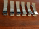 6 Superbe Porte Couteaux Art Déco Signés Letang Remy Inox 18/10 Made In France - Plata