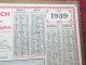 Vignerons A Riquewihr Haut Rhin 1939 Almanach Calendrier Postes & Télégraphes Grand Format--Imprimeur Oberthur-13-BDR - Formato Grande : 1921-40