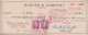 1952. CANADA.  Pair 3 CENTS Georg VI On Check ($ 129.48) From HUGES & COMPANY To BANK OF MONT... (Michel 253) - JF439363 - Covers & Documents