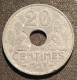 FRANCE - 20 CENTIMES 1943 - Etat Français - Zinc - Type 20 - Gad 321 - KM 900 - 20 Centimes