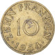 Monnaie, Saare, 10 Franken, 1954 - 10 Franchi