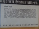 1 Heft Frauenkultur. Zehntes  Heft Oktober 1938 . - German