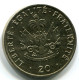 20 CENTIMES 1991 HAITI UNC Coin #W11005.U - Haití