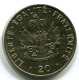 20 CENTIMES 1991 HAITI UNC Coin #W11005.U - Haiti