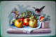 Cpa NATURE MORTE OISEAU RAISIN ORANGE POMME  POIRE Pommes Mures , BIRD Grapes & Apple  STILL LIFE OLD PC - Geneeskrachtige Planten