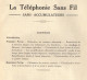 La TELEPHONIE Sans FIL Sans Accumulateurs - R. Barthelemy - Literature & Schemes