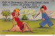 Comic Linen Postcard C.T. ART-COLORTONE 1940s MET A FOOTBALL PLAYER HERE AND BOY ! DOES HE KNOW ALL THE PASSES - Humor