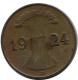 1 REICHSPFENNIG 1924 J ALLEMAGNE Pièce GERMANY #DB773.F - 1 Rentenpfennig & 1 Reichspfennig