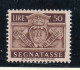 1945 San Marino Saint Marin SEGNATASSE  50 Lire MNH** Postage Due Gomma Leggermente Bicolore - Portomarken