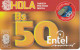 TARJETA DE BOLIVIA DE Bs 50 DE ENTEL CLUB HOLA 1 PUNTO - Bolivien