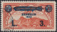 San Marino 1933 - Posta Aerea Zeppelin Soprastampato 3 L. Su 50 C. Arancio Usato Periziato - Sassone N.11 - Used Stamps