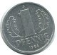 1 PFENNIG 1984 A DDR EAST ALEMANIA Moneda GERMANY #AE075.E - 1 Pfennig