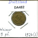 5 REICHSPFENNIG 1924 J ALEMANIA Moneda GERMANY #DA482.2.E - 5 Rentenpfennig & 5 Reichspfennig