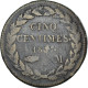 Monnaie, Monaco, Honore V, 5 Centimes, 1837, Monaco, TB, Copper Gilt - 1819-1922 Onorato V, Carlo III, Alberto I