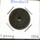 1 PENNY 1936 SOUTHERN RODESIA RHODESIA ZIMBABWE Moneda #AP616.2.E - Zimbabwe