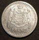 MONACO - 1 FRANC Aluminium - LOUIS II - ( 1943 ) - KM 120 - 1922-1949 Louis II.