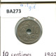 10 CENTIMES 1902 DUTCH Text BELGIQUE BELGIUM Pièce #BA273.F - 10 Cents