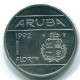 1 FLORIN 1992 ARUBA (NÉERLANDAIS NETHERLANDS) Nickel Colonial Pièce #S13655.F - Aruba