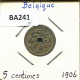 5 CENTIMES 1906 FRENCH Text BÉLGICA BELGIUM Moneda #BA241.E - 5 Cent