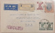 British India 1947 REGISTERED Airmail Cover To USA 4 KG VI Stamps Nice Cancellations On Front & Back Ex Rare - Corréo Aéreo
