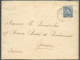 N°141 - 25 Centimes Bleu Obl; Sc PANNE Sur Lettre Du 28-XII-1917 Vers Genève  + (verso) Bande De CENSURE MILITAIRE 108. - Zona Non Occupata