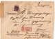 L65568 - Russland - 1915 - 15K Wappen EF A R-OrtsBf PETROGRAD, M "Spravka"-Aufkleber - Briefe U. Dokumente