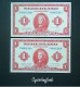 Netherlands 1943: 2 X 1 Gulden With Consecutive Serial Numbers - 1 Gulden