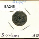 5 CENTIMES 1910 FRENCH Text BÉLGICA BELGIUM Moneda #BA245.E - 5 Cent