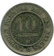10 CENTIMES 1862 BELGIEN BELGIUM Münze #AZ133.1.D - 10 Cents