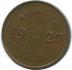 1 REICHSPFENNIG 1927 A ALLEMAGNE Pièce GERMANY #AE198.F - 1 Rentenpfennig & 1 Reichspfennig