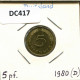 5 PFENNIG 1980 D BRD ALLEMAGNE Pièce GERMANY #DC417.F - 5 Pfennig