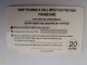 GREAT BRITAIN   20 UNITS   / EURO COINS/ BILJET 200 EURO    (date 09/ 98)  PREPAID CARD / MINT      **13305** - Collections
