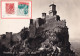 Repubblica Di San Marino - Rocca - Viaggiata 1956 - Affrancata A S. Marino 10L E Spedita A Rimini Con 10L Siracusana - San Marino