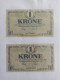 Danemark 2 Billets 1 Krone 1921 - Dinamarca