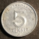 RDA - ALLEMAGNE - GERMANY - 5 PFENNIG 1950 A - KM 2 - 5 Pfennig