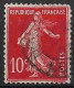 France Semeuse 10c N°138c Rouge écarlate Oblitéré En 1907 - Usados