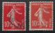 France Semeuse 10c N°138c Rouge écarlate Oblitéré En 1907 - Usados