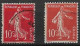 France Semeuse 10c N°138c Rouge écarlate Oblitéré En 1907 - Gebraucht