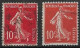 France Semeuse 10c N°138c Rouge écarlate Oblitéré En 1907 (signé) - Usados