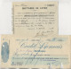 FISCAUX  MONACO  2 Timbres Humides "QUITTANCES " Et "quittance" Sur Recus Credit Foncier De Monaco  Et  Credit Lyonnais - Steuermarken