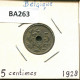 5 CENTIMES 1928 FRENCH Text BELGIQUE BELGIUM Pièce #BA263.F - 5 Cent