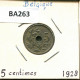 5 CENTIMES 1928 FRENCH Text BELGIQUE BELGIUM Pièce #BA263.F - 5 Centimes