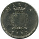 25 CENTS 1991 MALTE MALTA Pièce #AZ292.F - Malta