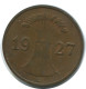 1 REICHSPFENNIG 1927 E GERMANY Coin #AE209.U - 1 Rentenpfennig & 1 Reichspfennig