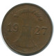 1 REICHSPFENNIG 1927 E GERMANY Coin #AE209.U - 1 Renten- & 1 Reichspfennig