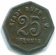 25 PFENNIG BUER STADT GERMANY Coin #DE10070.3.U - 25 Pfennig
