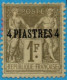 Levant France 1885 4 Pi On 1 Fr MH 2305.0210 - Ungebraucht